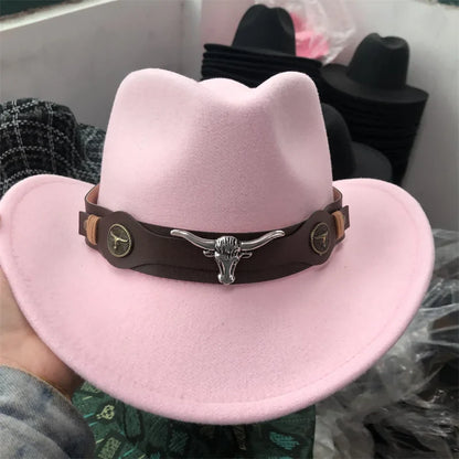 Chapeau de cowboy divers accessoires chapeau de cowboy monochrome en feutre chapeau d'extérieur homme et femme chapeau de cavalier chapeau femme