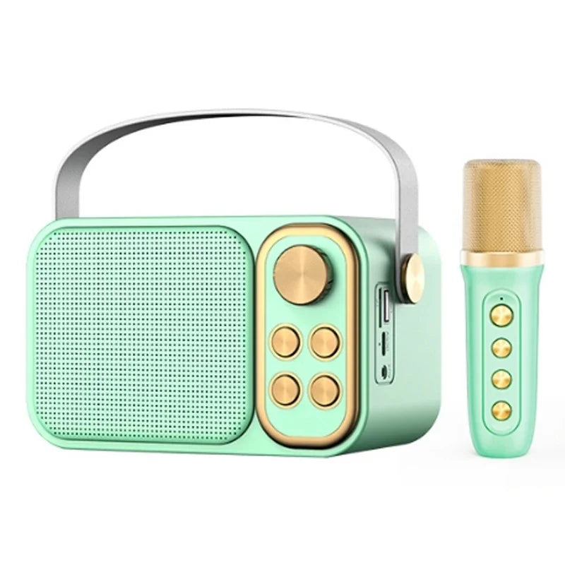 Bluetooth Speaker Accessory Portable RGB LED Light Karaoke With 1-2 Wireless Microphones Effects HIFI Stereo Surround Voice