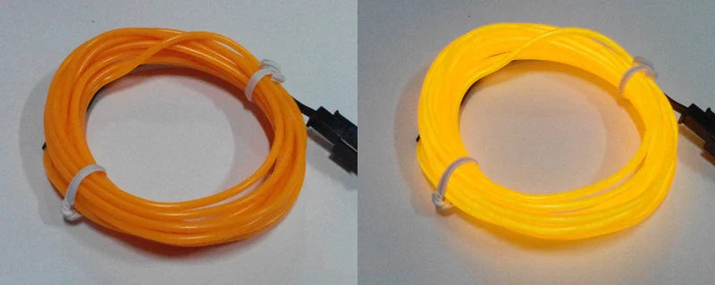 Câble lumineux EL Wire 1m/3m/5m, lumières d'ambiance intérieure de voiture, fête de danse, maison, néon, bricolage, Costumes, décoration, bande LED, lumière ambiante