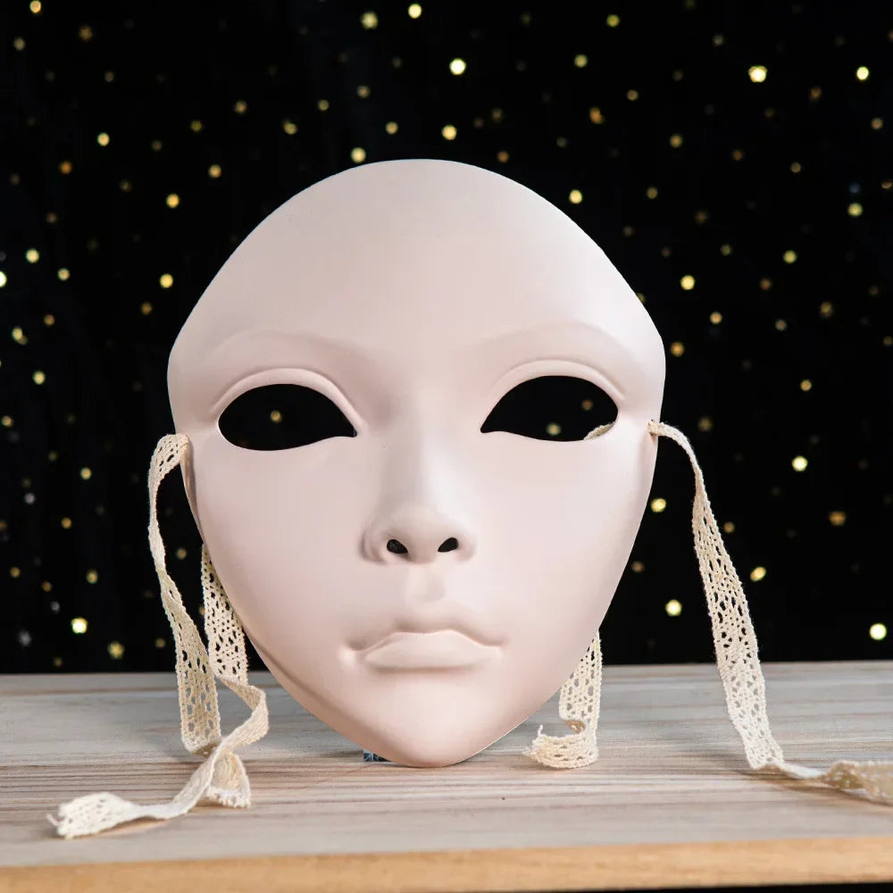 Masque de fête pour adultes, maquillage peint à la main, masque complet de file d'attente de carnaval, mascarade Kabuki pour carnaval Mardi Gras Cosplay