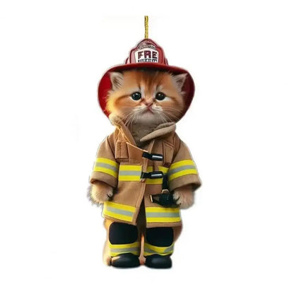 Acrylic Cat Charm for Car Realistic Cat Pendant Car Ornament Hanging Decor for Car Lovers Acrylic Charm Party Festival Gift