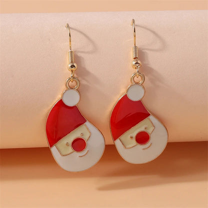 Fashion Merry Christmas Tree Deer Snowflake Santa Claus Drop Earrings for Women Girls New Year Party Festival Jewelry Gifts