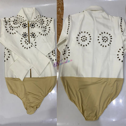 Famous Rock Singer Stage Costume Diamond Rhinestones Clothing Suit DJ Dance Performance Outfit Women Men Halloween Party Costume