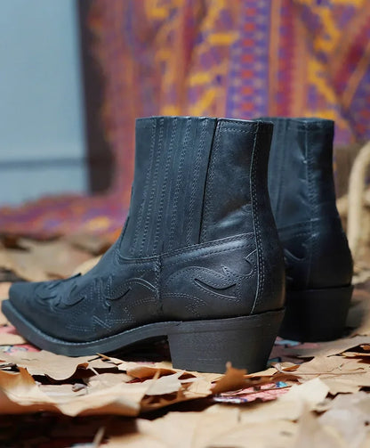 New Men's Boot Handmade Wedge Ankle Boots for Men Western Cowboy Boots Unisex Men's Leather Shoes Hard-Wearing