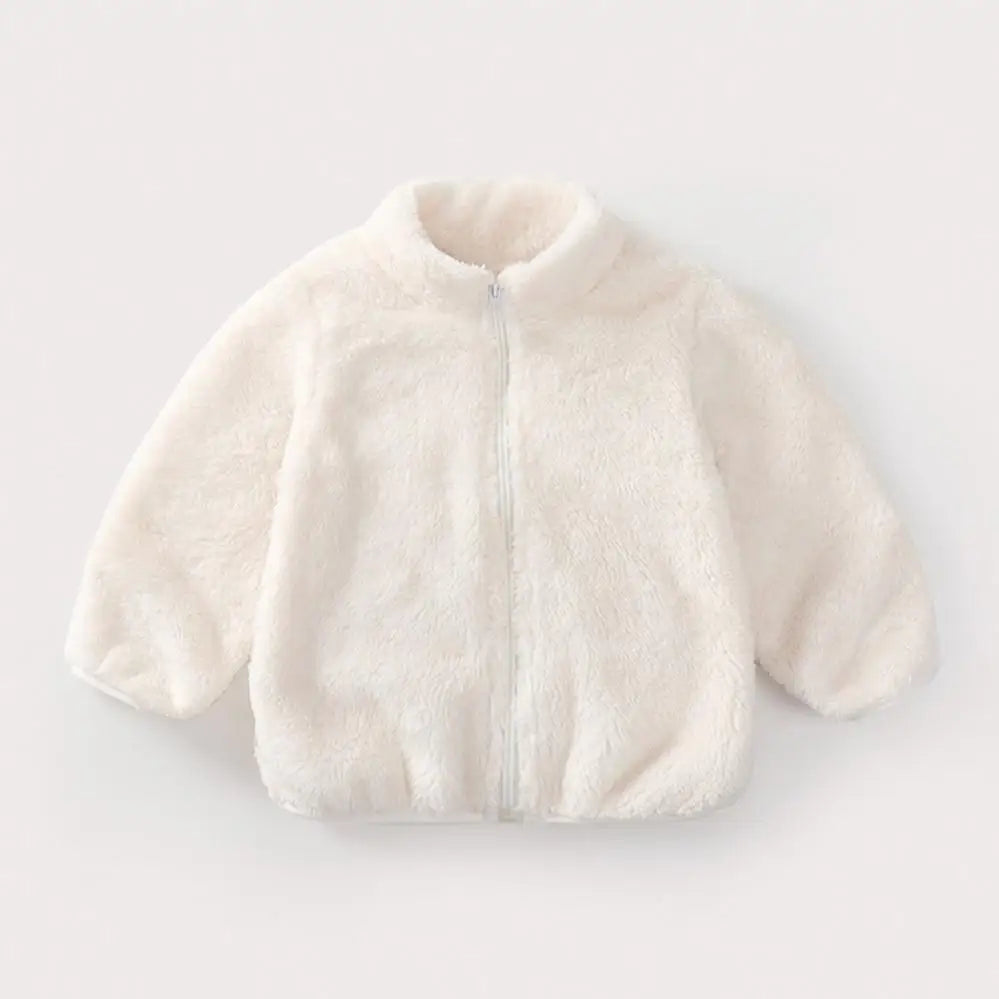 Manteau en peluche de couleur unie pour enfants, automne-hiver, chaud, pour bébés filles et garçons, veste décontractée, pardessus, vêtements pour enfants, vêtements d'extérieur pour tout-petits