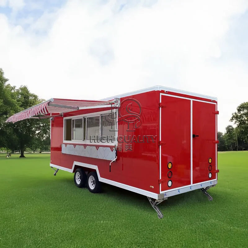 United State Food Truck with Full Kitchen BBQ Pizza Trucks Concession Bbq Food Trailer with Porch Fully Equipped Custom Food Tru