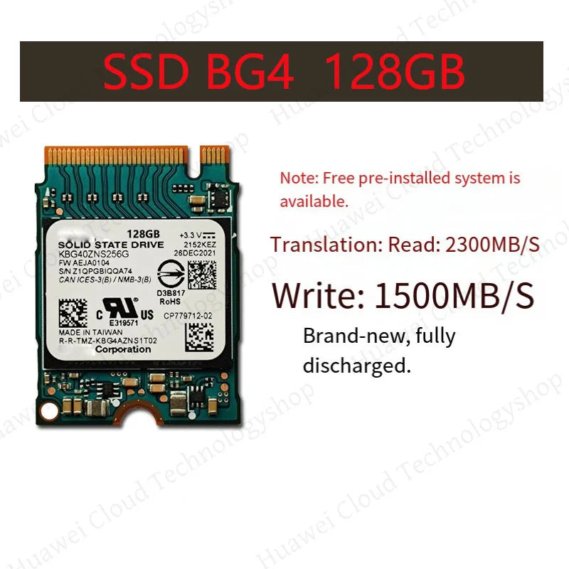 Compatible avec les disques à semi-conducteurs Toshiba GigaMedia BG4 128G 256G 512G 2230 pour ordinateurs portables et ordinateurs de bureau Dell neufs et originaux