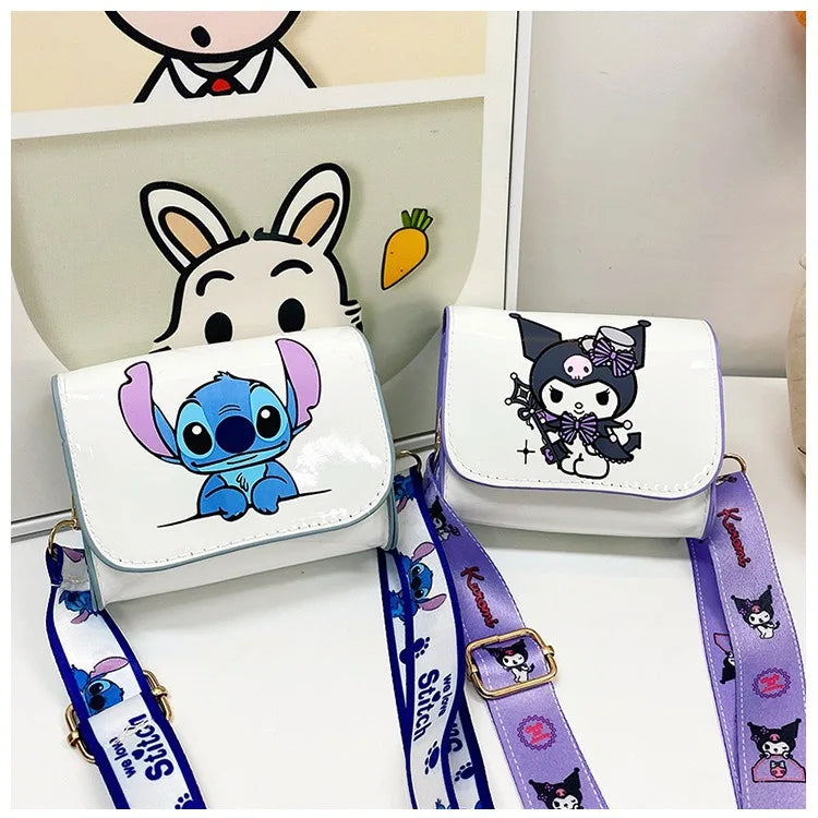 Sacs à bandoulière mignons Anime Kuromi Stitchou Filles Femmes Sac de marque de luxe Sacs mini designer de haute qualité Cadeaux