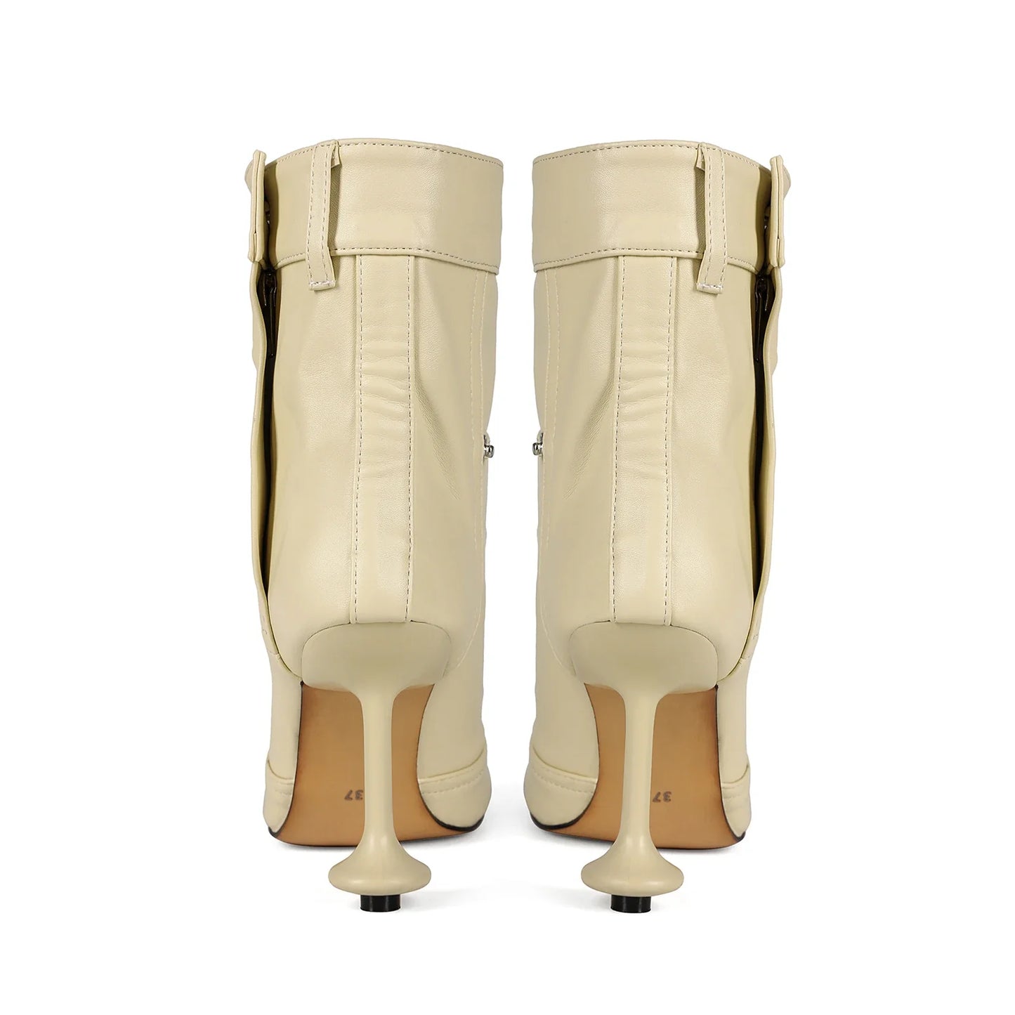 European and American Alien and Square Head Splicing Design Water Washed Cowboy Boots for Women's Trendy Side Zipper Short Boots
