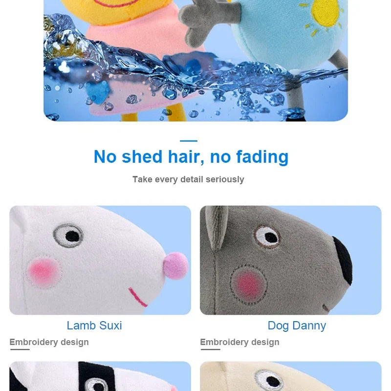 19CM Genuine Peppa Pig George Stuffed Plush Toys High Quality Keyring Hot Cartoon Animal Doll Pendant Children's Birthday Gifts