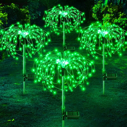 LED Solar Fireworks Lights Garden Decoration Fairy Lights Waterproof Outdoor Dandelion Lawn Lamp for Garden Landscape Lawn Decor