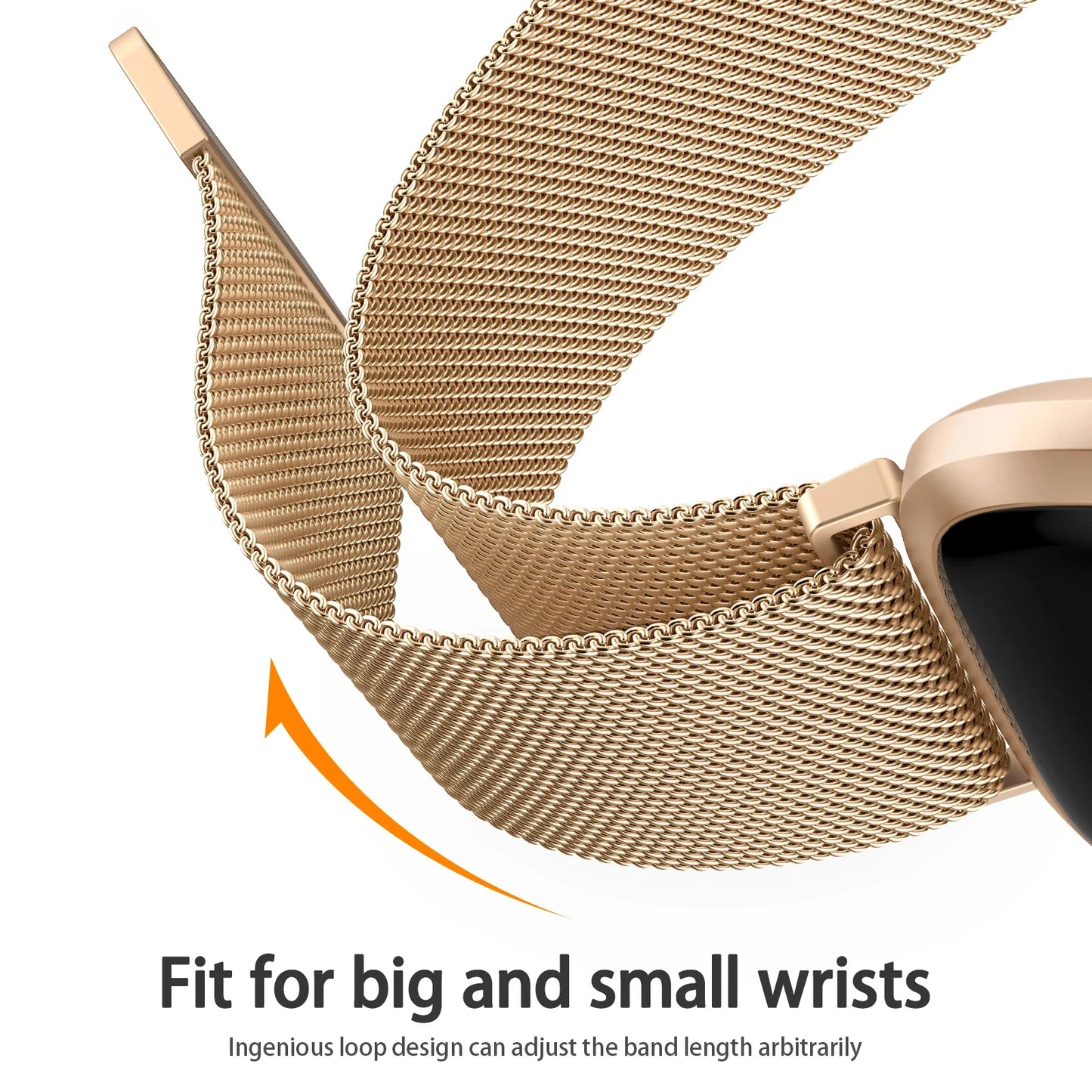 Metal Magnetic Loop Strap For Fitbit Versa 1/Versa 2/versa 3/Versa 4 Band Bracelet Wristband For Fitbit Versa Lite/Sense 2 Belt