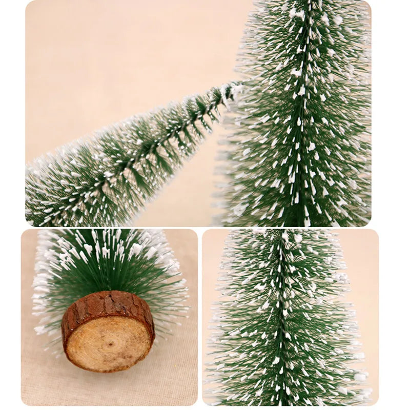 2Pcs Mini Artificial Christmas Tree Crafts Supplies Christmas Party Office Desktop Ornaments Christmas Tree Home Decorations