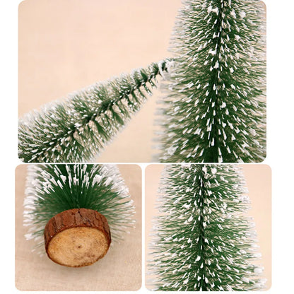 2Pcs Mini Artificial Christmas Tree Crafts Supplies Christmas Party Office Desktop Ornaments Christmas Tree Home Decorations