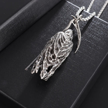 Hell Death Scythe Necklace Pendant Gothic Mysterious Devil Necklace Men's Personality Punk Retro Halloween Trend Jewelry