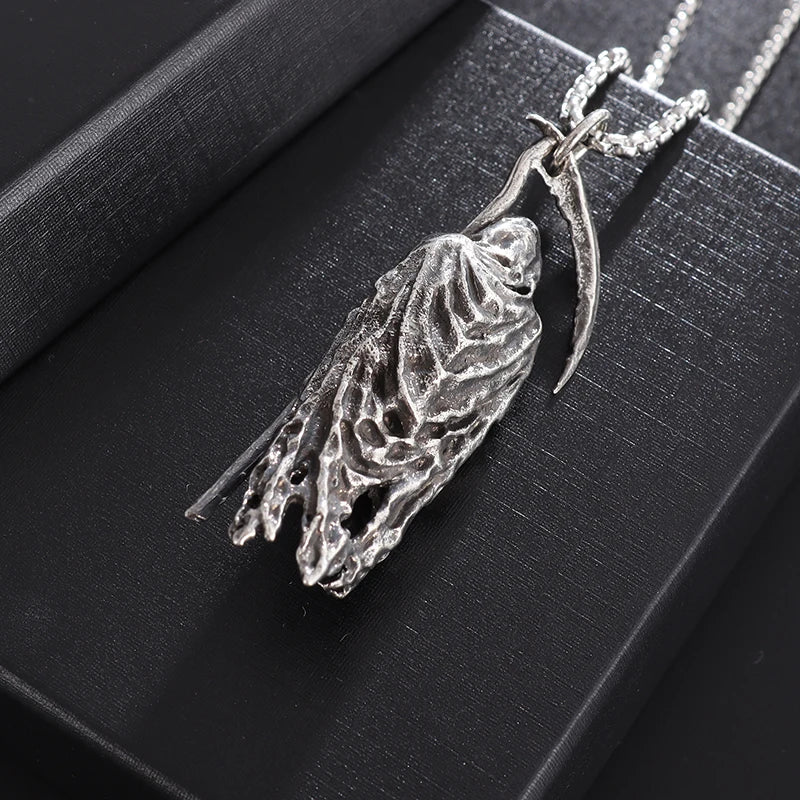 Hell Death Scythe Necklace Pendant Gothic Mysterious Devil Necklace Men's Personality Punk Retro Halloween Trend Jewelry