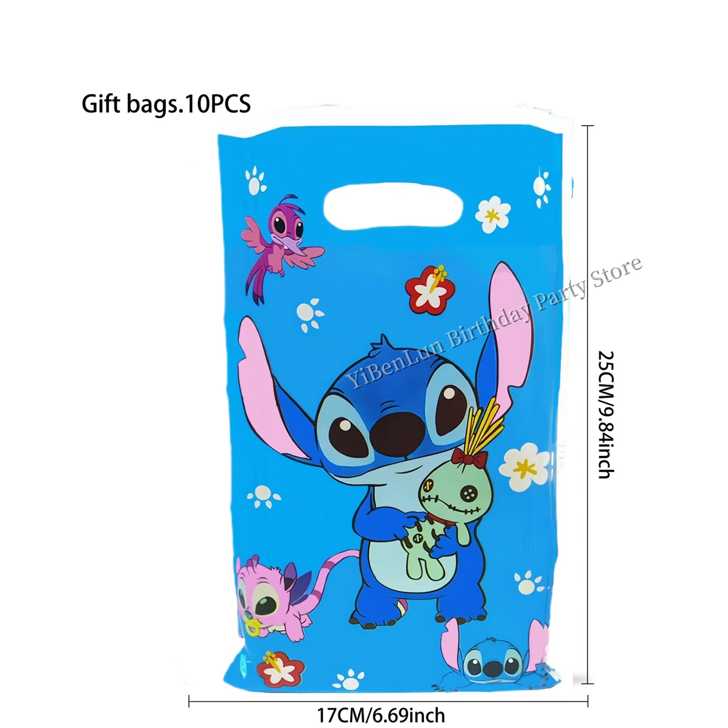 Stitch Decoration Birthday Stitch Gift Bag Plastic Blue Stitch Goodie Gift Bags Biscuit Package Baby Shower Supplies Kids favors