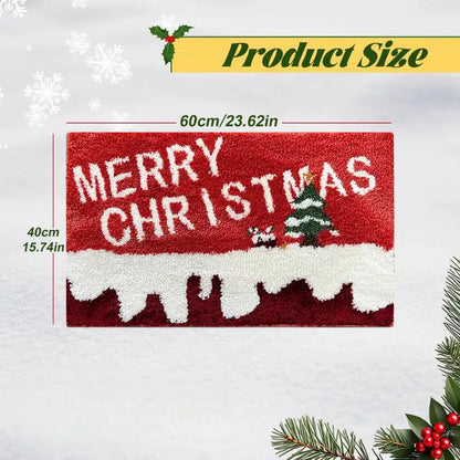 Tapis de porte de noël rouge, père noël, extérieur, intérieur, bonhomme en pain d'épice, nouvel an, joyeux noël, décoration de tapis de pied pour la maison