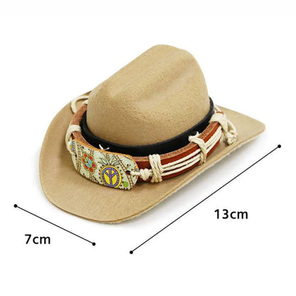 Chapeau de cowboy pour intérieur de voiture, accessoire de costume de robot à la mode, décoration de robot créative, affichage à domicile