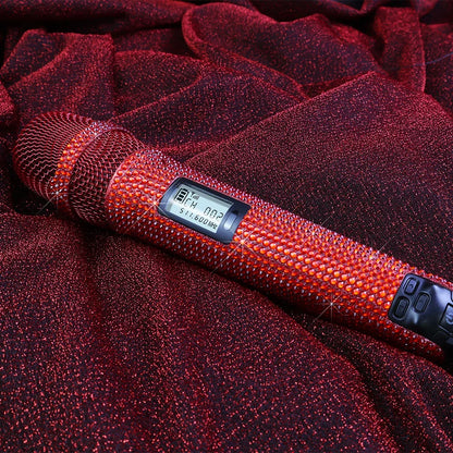 Microphone karaoké sans fil SKM9000, personnalisé incrusté de diamants, pour flux en direct, karaoké, scène brillante, essentiel