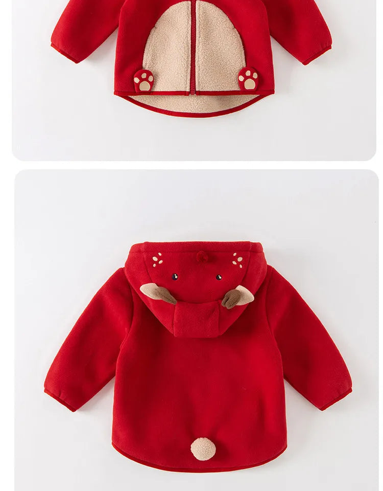 Dave Bella Cute Animal Shape Children Hoodie Cartoon Boys Girls Coat Autumn Warm Hooded Outerwear Toddler Girl Clothes DBX14462