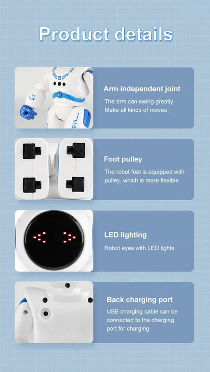 Jouet robot intelligent à détection de gestes et tactile : robot spatial télécommandé programmable