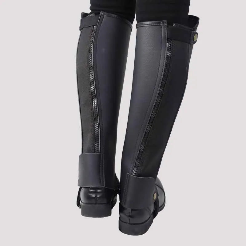 Guêtres équestres, protections de jambes d'équitation confortables anti-usure en cuir de vachette, équipement équestre pour cavaliers