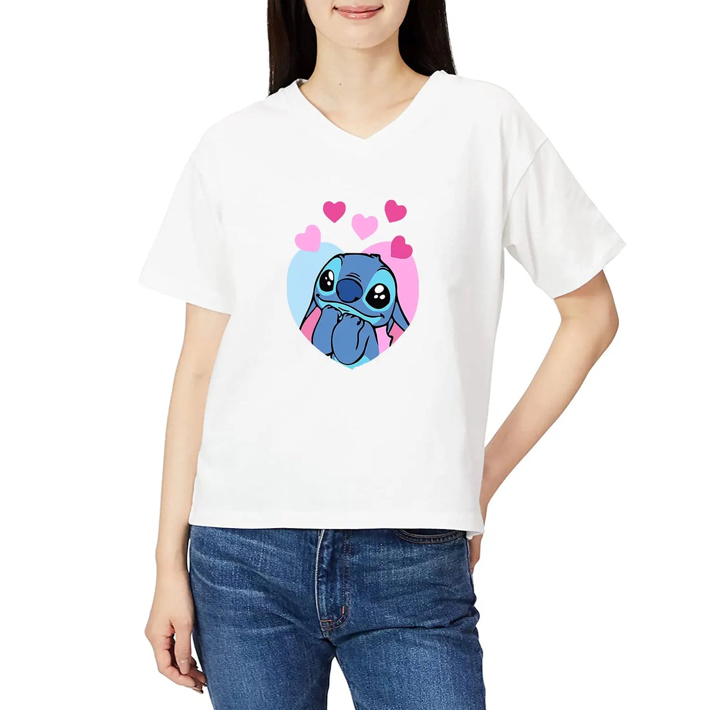 Stitch Love Cartoon Stickers  Iron-on Transfers for Clothing Firm and Fadeless  Stickers Easy to Use DIY Decoration