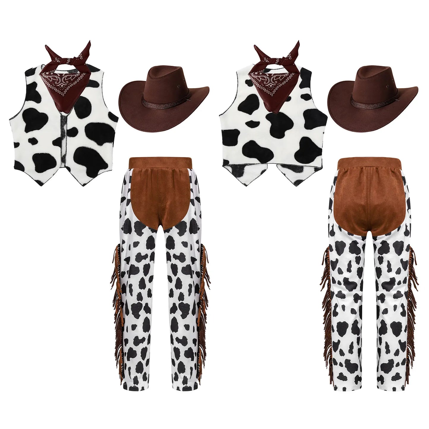 Costume de Cowboy Occidental pour Enfant, Déguisement de Cowgirl, Jeu, Interface West, ixd'Halloween, Cosplay, Ensembles de 4 Pièces, Performance sur Scène Trempée