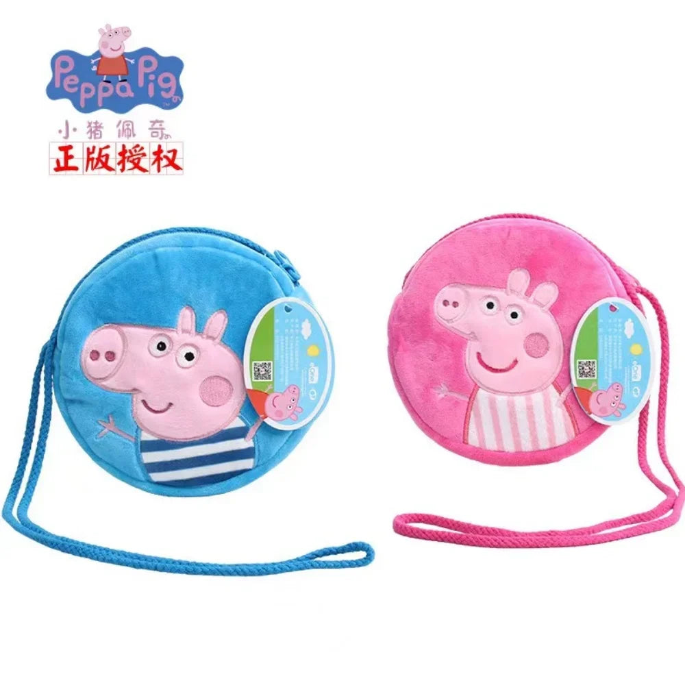 16cm Peppa Pig Kawaii Peluche Rembourrée Sac à Dos Arrondi Jouets George Maternelle Dessin Animé Sac à Bandoulière Porte-Monnaie Cadeau d'Anniversaire Fille