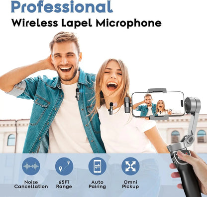 Microphone professionnel à revers Lavalier sans fil, pour iPhone, enregistrement Android, pour Interview, vidéo, Podcast, Vlog, YouTube