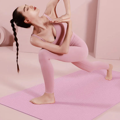 Tapis de Yoga Pilates Fitness 3/4/6mm d'Épaisseur Antidérapant Coussin de Yoga Tapis de Fitness de Voyage pour Femmes Entraînement au Sol à Domicile