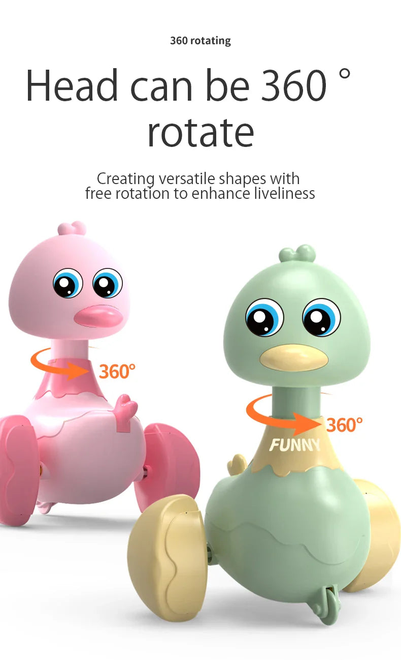 Balançoire de Bébé Jouet Canard Dessin Animé Véhicules à Pousser Jouets Animaux à Glissement Inertie Voitures à Retractation Jouets d'Éducation Précoce pour Tout-Petits Garçons Filles