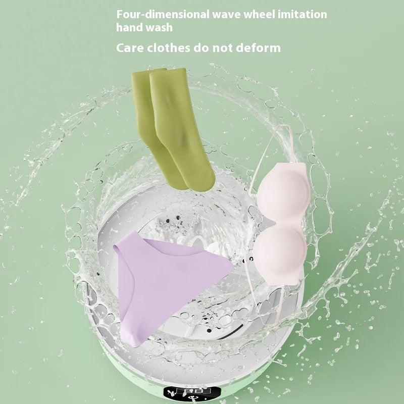 Wireless 1L Mini Washing Machine Portable Underwear Cleaner Socks Washing Machine Dehydratable Laundry Bucket