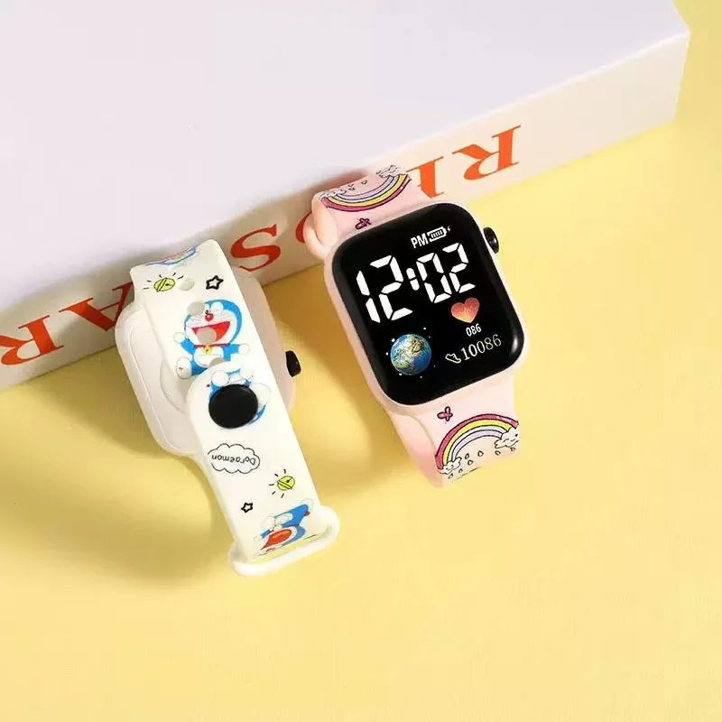 Nouvelle montre étudiante électronique LED couleur imprimée dessin animé Stitch, montre électronique mignonne à bouton carré Y1 imprimée à la mode
