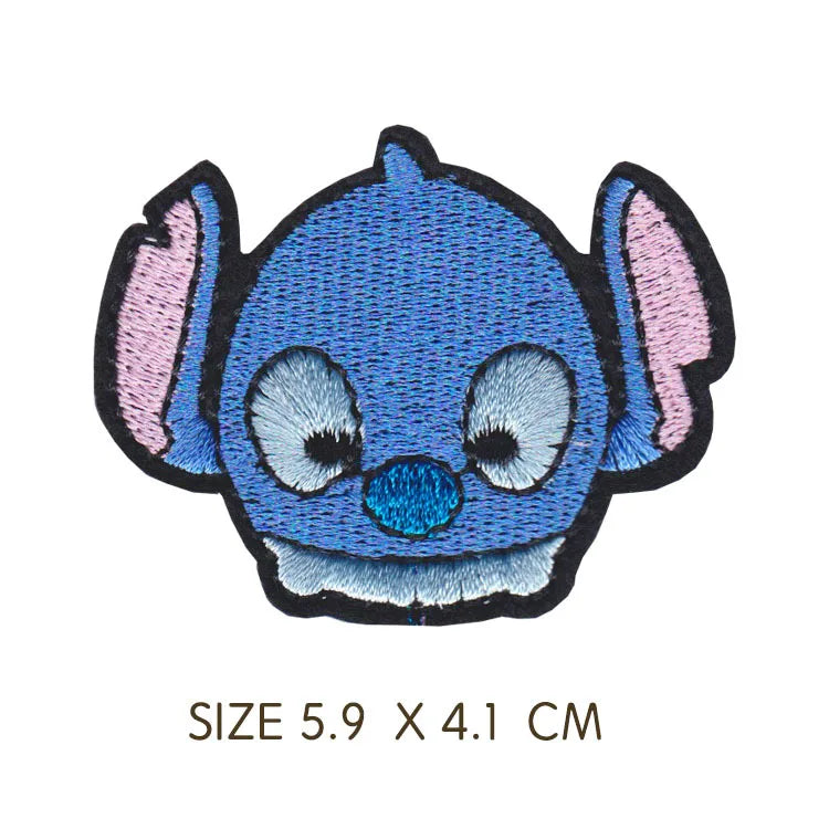 Dessin animé mignon Anime Stitch Écusson thermocollant pour vêtements T-shirt sac chaussures Patch Stitch autocollants pour vêtements autocollant en tissu brodé
