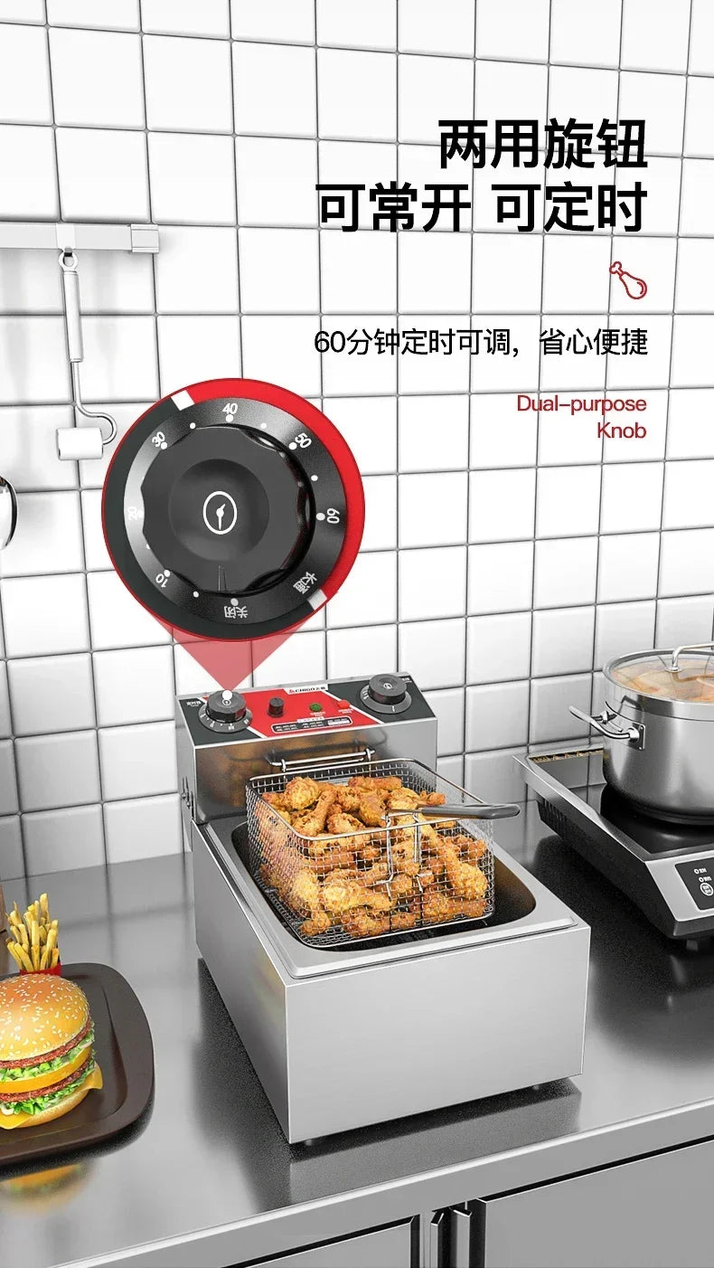 Friteuse Électrique 220V pour Cuisine, Friteuse à Frites Commerciale, Minuteur, Arfrai 10L Ar CW