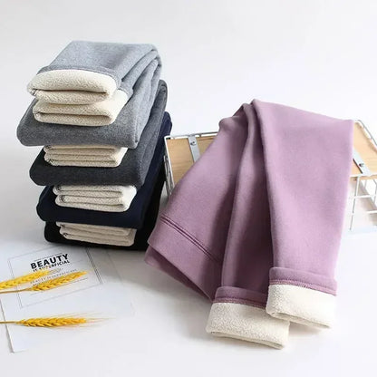 Leggings polaires désossés pour filles, pantalons polaires épais pour enfants, couleur unie, vêtements d'extérieur, automne et hiver