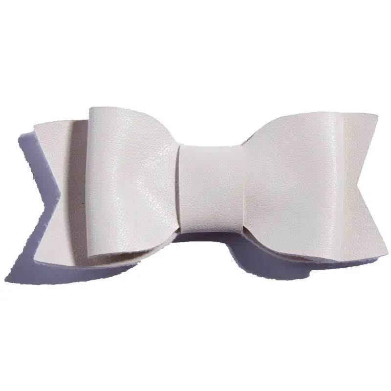 7.5CM Hot Sale Synthetic PU Leather Bows Knot For Hair Accessories Hair Bow With Clip For Headbands U Pick