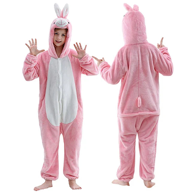 MICHLEY – Combinaison à capuche en flanelle motif Capybara pour enfant, pyjama, grenouillère, déguisement pour Halloween, pour garçon et fille