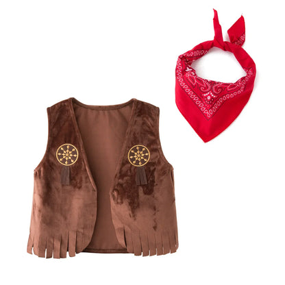 Déguisement de cow-boy pour bébé, tout-petit, enfant, garçon, ensemble de luxe avec chapeau de cow-boy pour les fêtes de Pourim, Halloween