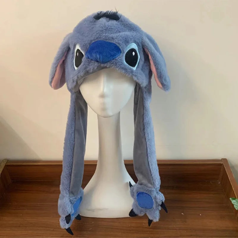 Stitch Anime Hat Stitch Moving Ears Shake Plush Hat Kawaii stitch  Ears Toys Hats for Girls Birthday Christmas Gifts