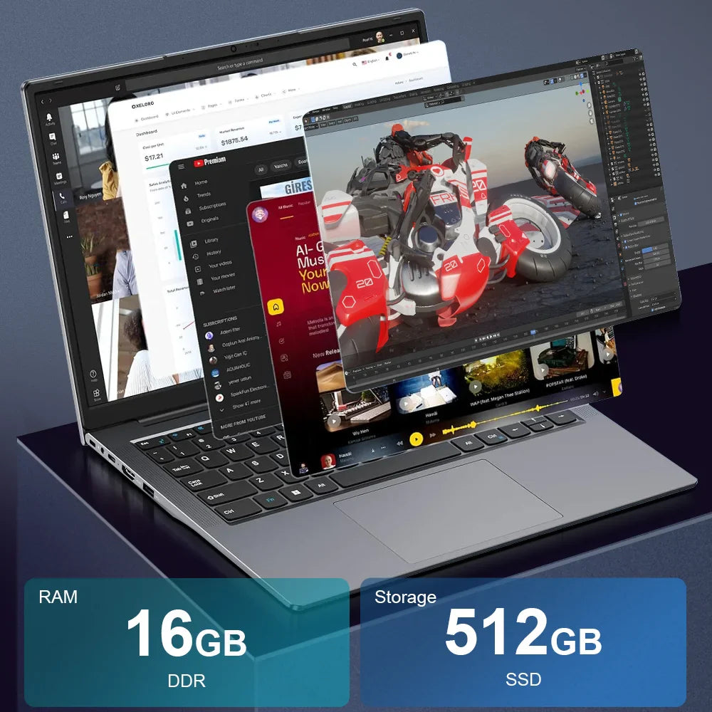 Ninkear X14 Laptop 14 Inch 2160*1400 IPS 2K Screen Intel core m3-8100Y 16GB 512GB Windows 11 General Use Productivity Notebook