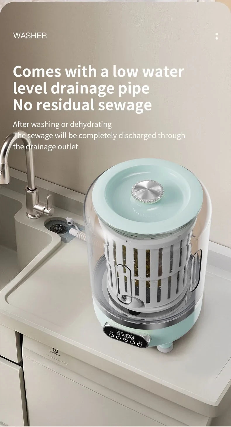 Portable Mini Washing Machine With High Speed Spin Dryer Energy Saving And Multifunctional For Camping Travel Dormitory Use
