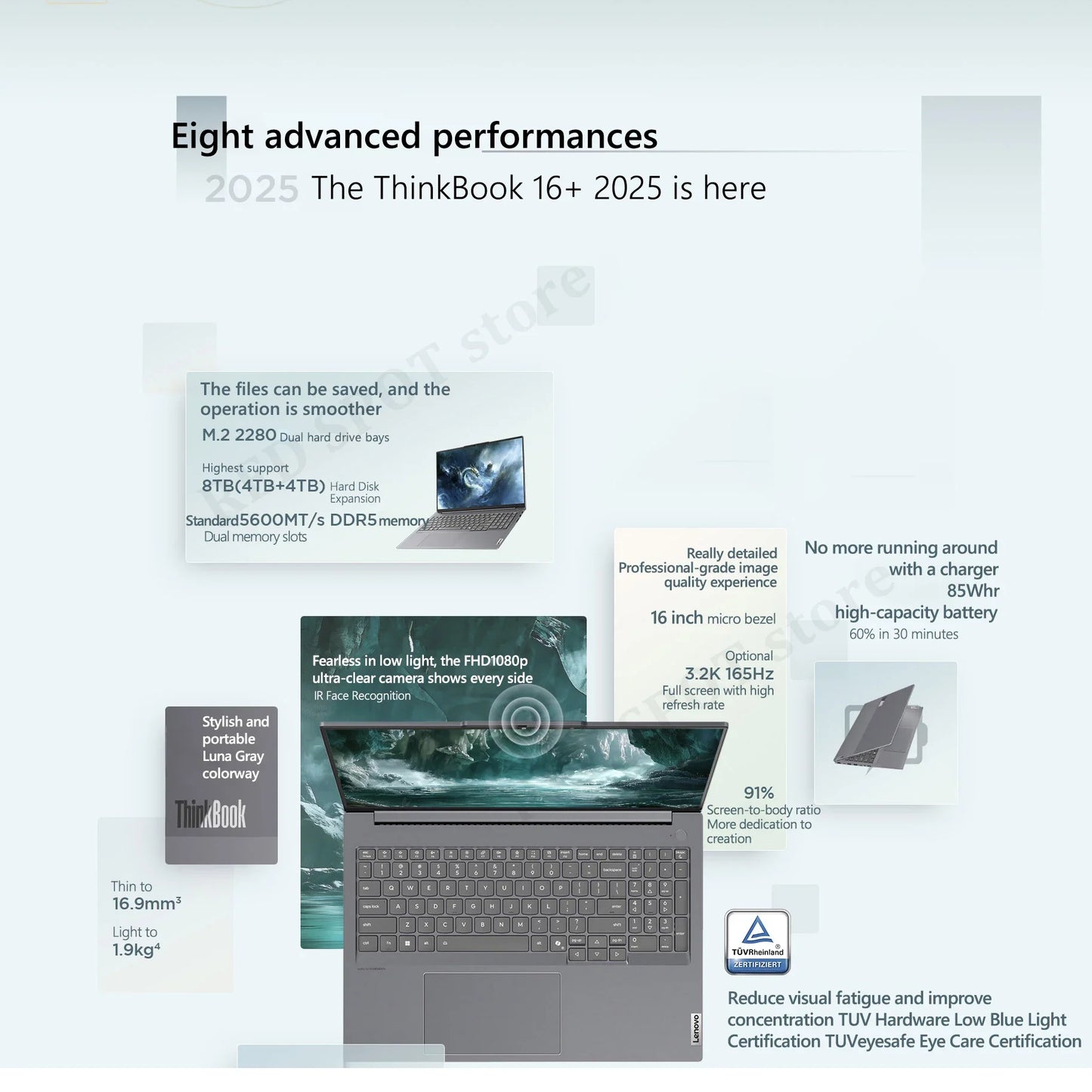 Lenovo ThinkBook 16+  2025 laptop U9 285H ARC 32G+1TB SSD 16'' 3.2K 165Hz