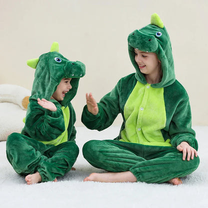 MICHLEY Pyjama grenouillère en flanelle pour Halloween, hiver, avec capuche, pour enfants, déguisement familial, combinaison de nuit, robe de chambre pour garçons et filles