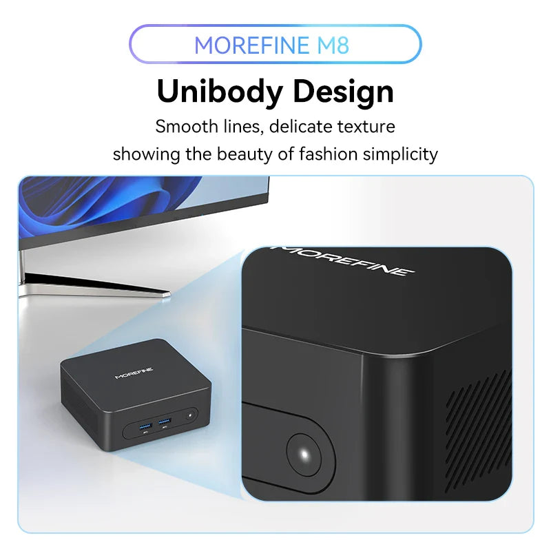 MOREFINE M8 Mini PC Intel 5205U Windows11Pro(Up to 1.9GHz)Laptop  Desktop Computers 16G RAM 512G SSD Support 4K@60 WiFi 5/BT 5.1