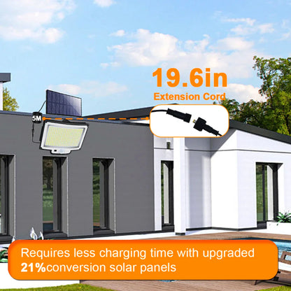 Lumières d'inondation solaires extérieures 106/318 LED lumières de mouvement solaires lumières de sécurité solaires à distance appliques murales étanche 3 Modes jardin