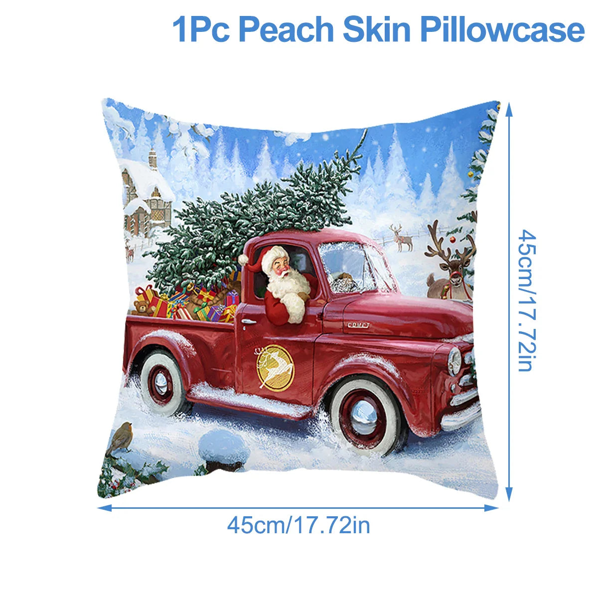 Housse de coussin de noël, père noël, décor de joyeux noël pour la maison, ornements de noël 2025, cadeaux de noël, nouvel an 2026