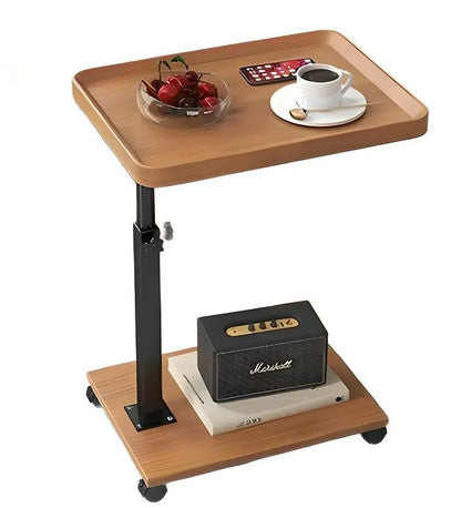 Chariot roulant réglable, Table de chevet, bureau pour ordinateur portable, lit médical pour la maison, plateau alimentaire 360 °   Bureau à domicile de table de plateau de canapé rotatif